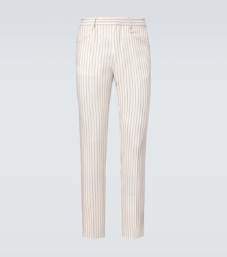 Dyllan wool and silk organza straight pants | Tom Ford