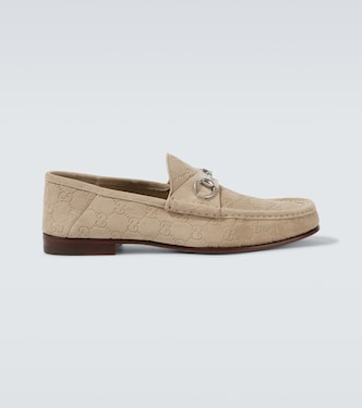 Horsebit 1953 GG debossed suede loafers | Gucci