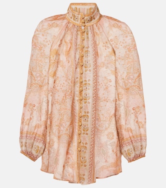 Bedruckte Bluse Acacia Billow aus Ramie | Zimmermann