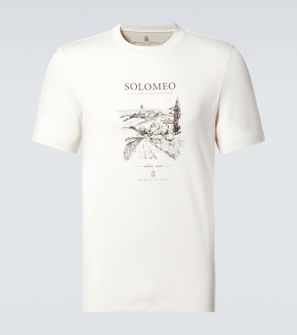 Bedrucktes T-Shirt aus Baumwolle | Brunello Cucinelli
