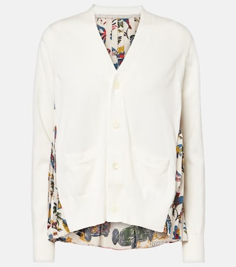 Cardigan in cotone con stampa | Sacai