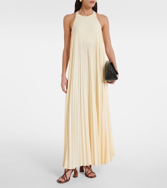 Vestido largo Verdier plisado con escote halter | Sportmax