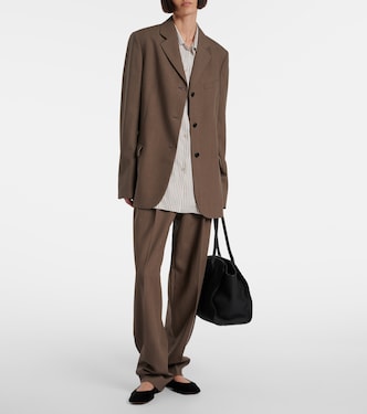 Pantalon droit Bryce en laine et soie | The Row