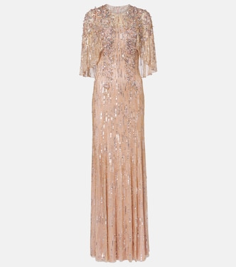 Astra sequined caped gown | Jenny Packham