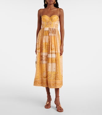 Abito corsetto Lucky in cotone arricciato | Zimmermann