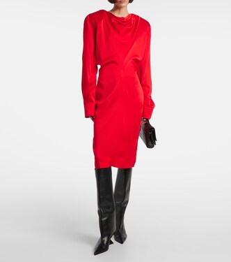 Cowl neck satin midi dress | Stella McCartney