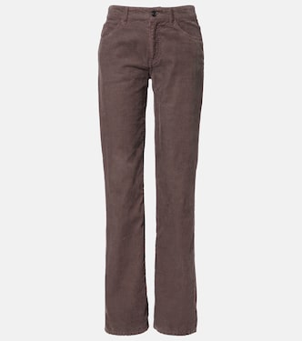 Carlyl mid-rise corduroy straight pants | The Row