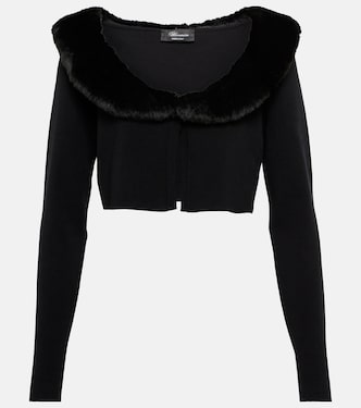 Faux fur-trimmed cardigan | Blumarine