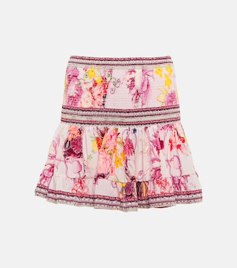 Smocked floral silk miniskirt | Camilla