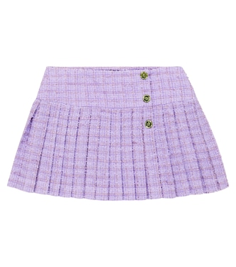 Falda de tweed plisada con Medusa | Versace Kids