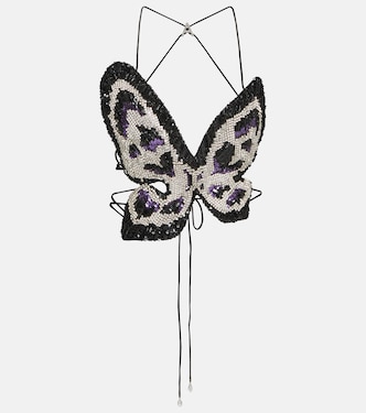 Crystal-embellished halterneck top | Area