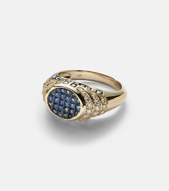 Bague Lady en or 14 ct, saphirs et diamants | Rainbow K