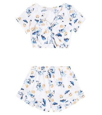 Top cropped e shorts in cotone | Monnalisa