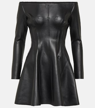 Vestido corto Grace de piel sintética | Norma Kamali