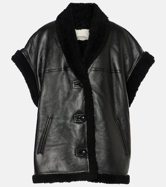 Gilet Medilia in pelle con shearling | Isabel Marant