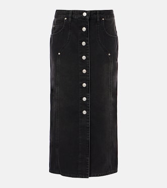 Falda midi Vandy de denim de tiro alto | Marant Etoile
