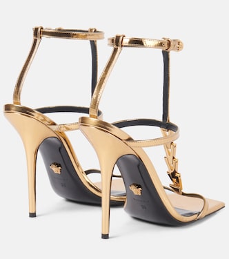 Sandales V2025 Chain en cuir métallisé | Versace