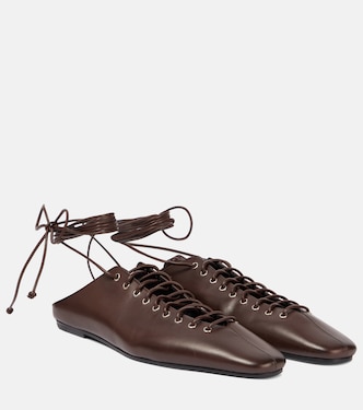 Leather lace-up flats | Dries Van Noten