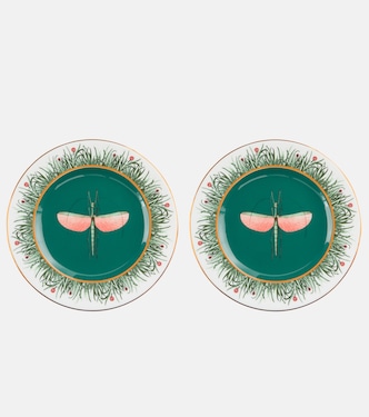 Libellula set of 2 porcelain dinner plates | La DoubleJ
