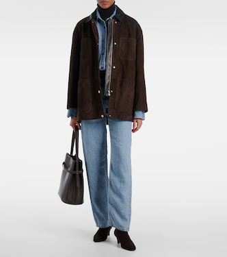 Giacca Barn in suede con pelle | Nour Hammour