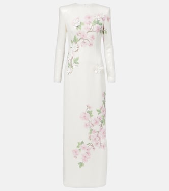 Abito lungo in jersey con paillettes | Oscar de la Renta