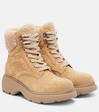 Schnürstiefel Yaga GG aus Veloursleder | Gucci