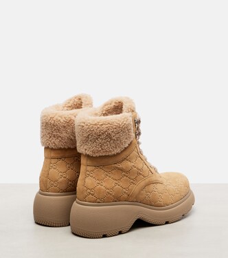 Schnürstiefel Yaga GG aus Veloursleder | Gucci