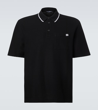 DG embroidered cotton polo shirt | Dolce&Gabbana