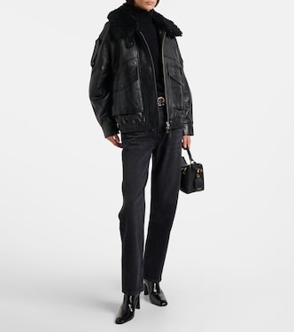 Avril oversized leather jacket | Agolde