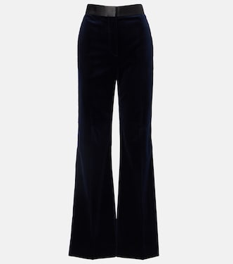 Weite Hose aus Samt mit Satin | Victoria Beckham