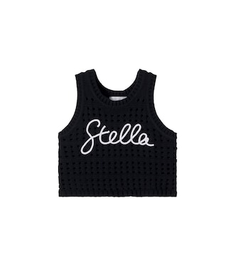 Embroidered crochet cotton tank top | Stella McCartney Kids