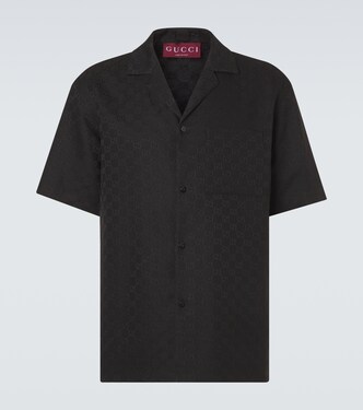 GG Canvas linen-blend bowling shirt | Gucci
