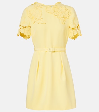 Aurelie belted floral-appliqué minidress | Leo Lin