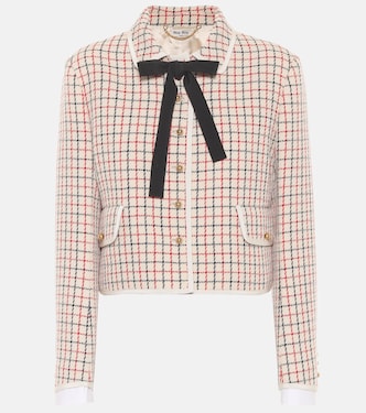 Giacca a quadretti in lana | Miu Miu