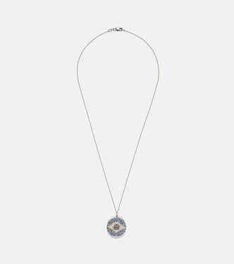 Collana Dawn in oro bianco 18kt con diamanti e zaffiri | Ileana Makri