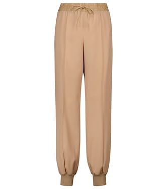 High-Rise Jogginghose Slim aus Wolle | Jil Sander