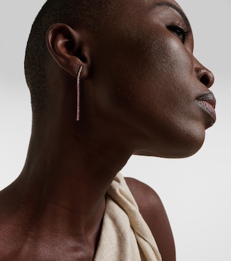 Boucles d’oreilles Single Thread Drop en or rose 18 ct et diamants | Shay Jewelry