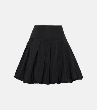 Pleated cotton-blend skirt | Oscar de la Renta