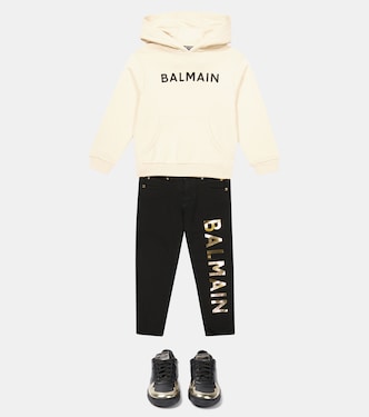 Sudadera con capucha de algodón con logo | Balmain Kids