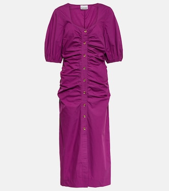 Robe midi en popeline de coton | Ganni