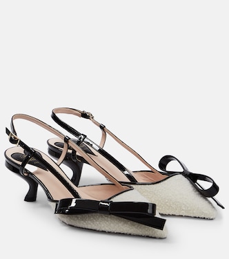 Slingback-Pumps Virgule aus Bouclé | Roger Vivier