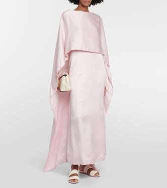 Caped silk satin gown | Gabriela Hearst