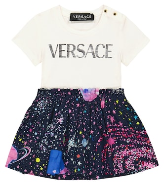 Bebé - vestido de algodón con logo | Versace Kids