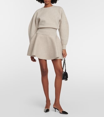 Minifalda flared en mezcla de lana | Alaïa