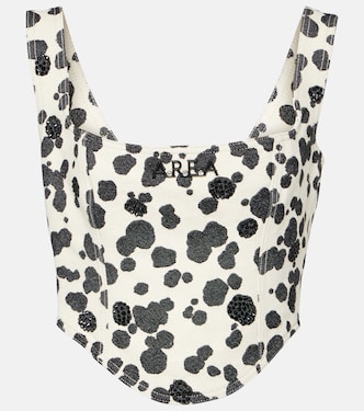 Dalmatian embellished denim corset | Area