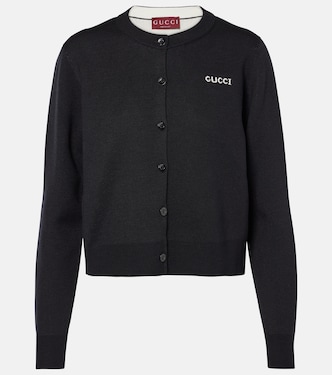 Cardigan in jacquard di lana | Gucci