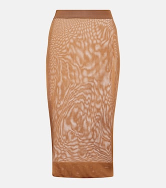 Gonna midi in maglia a vita alta | Saint Laurent