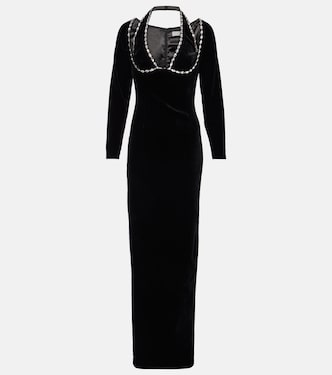 Crystal-embellished velvet gown | Rasario
