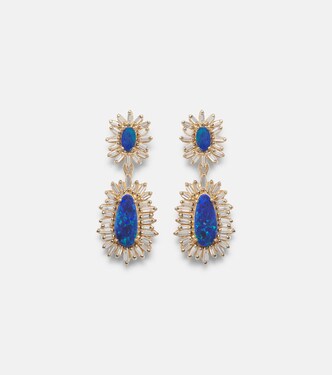 Boucles d'oreilles en or 18 ct, opales et diamants | Suzanne Kalan