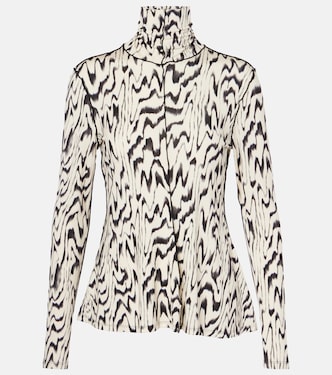 White Label Audrey printed jersey turtleneck top | Proenza Schouler